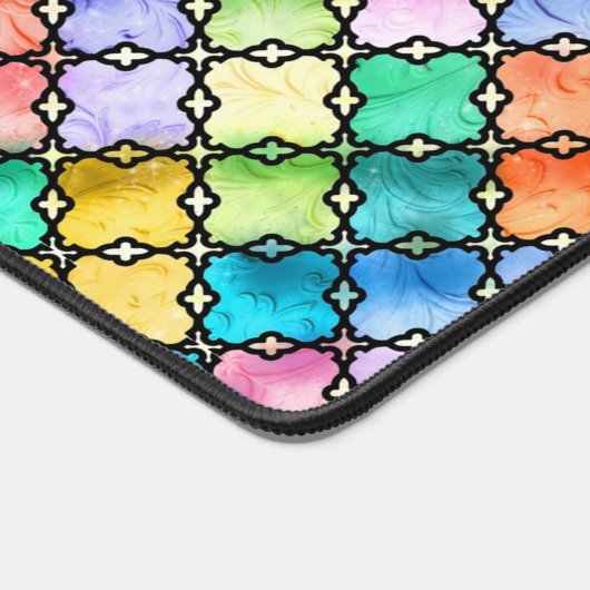 Rainbow mosaic pattern デスクマット (コーナー)