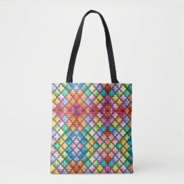 Rainbow mosaic pattern トートバッグ