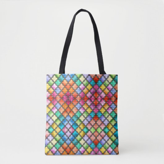 Rainbow mosaic pattern トートバッグ (正面)