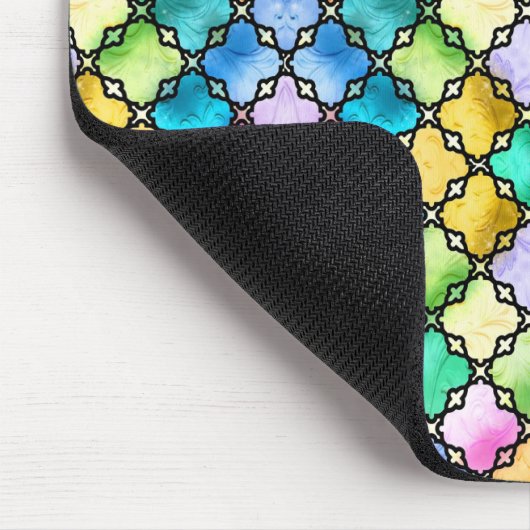 Rainbow mosaic pattern マウスパッド (コーナー)