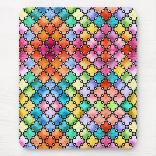 Rainbow mosaic pattern マウスパッド (正面)