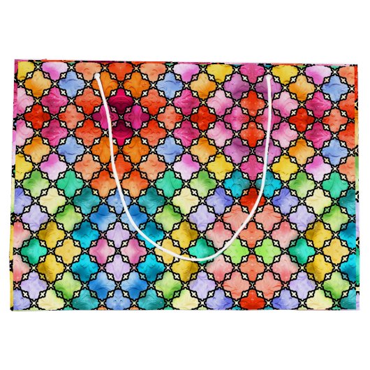 Rainbow mosaic pattern ラージペーパーバッグ (裏面)