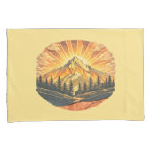 Rainbow Mountain Peak | Retro Mountains Sunrise  枕カバー (正面右)