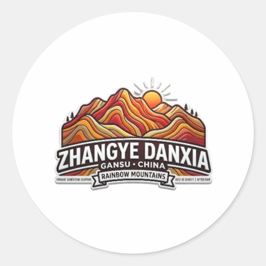 RAINBOW MOUNTAINS ZHANGYE DANXIA ラウンドシール (正面)
