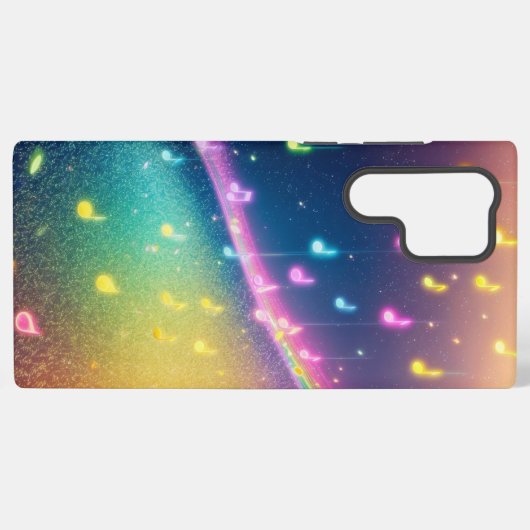 Rainbow Music Notes Galaxy Phone Case Samsung Galaxyケース (裏面横)