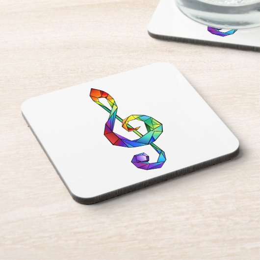 Rainbow musical key treble clef コースター (左側)