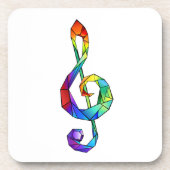 Rainbow musical key treble clef コースター (正面)