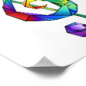 Rainbow Musical Key treble clef ポスター (角)