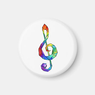 Rainbow musical key treble clef マグネット