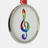 Rainbow musical key treble clef メタルオーナメント (右)