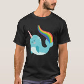 Rainbow Narwhal for Girls Cute Narwhale Graphic Tシャツ (正面)