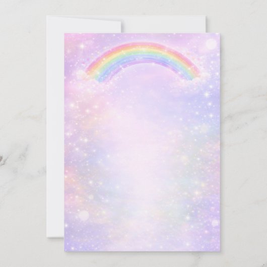 Rainbow Noah’s Ark Baby Shower Glitter Invitation 招待状 (裏面)