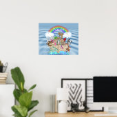RAINBOW NOAHS ARK NURSERY DECORATION Poster ポスター (ホームオフィス)