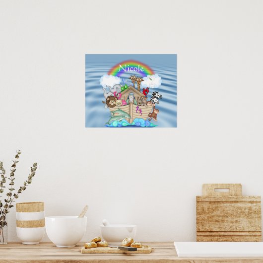 RAINBOW NOAHS ARK NURSERY DECORATION Poster ポスター (キッチン)