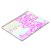 Rainbow “Notes” Notebook – Neon Pastel Aesthetic ノートブック (左側)