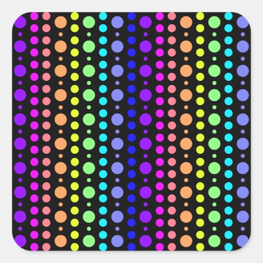 Rainbow of Dotsステッカー スクエアシール (正面)