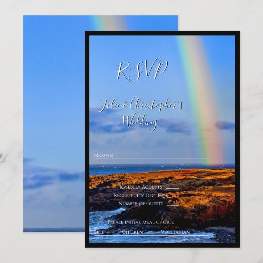 Rainbow of Love & Happiness結婚, s, RSVP 招待状 (正面/裏面)