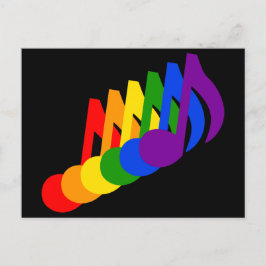 Rainbow of Musical Notes Graphic ポストカード