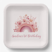 Rainbow Onederful 1st Birthday Party  ペーパープレート (正面)