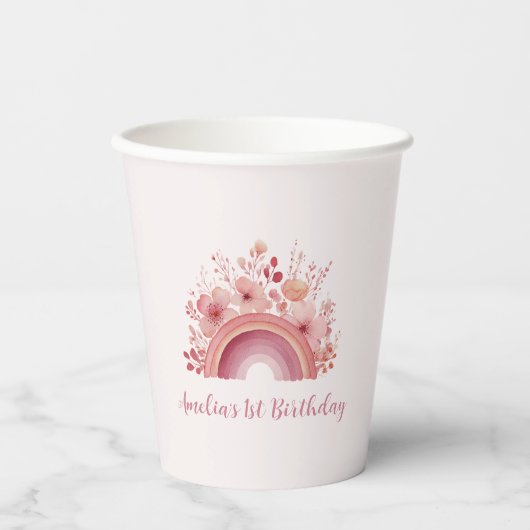 Rainbow Onederful 1st Birthday Party  紙コップ (正面)