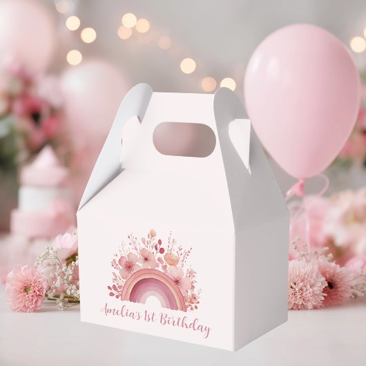 Rainbow Onederful 1st Birthday Party Favour Box フェイバーボックス