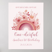 Rainbow Onederful 1st Birthday Party Welcome  ポスター (正面)