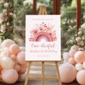 Rainbow Onederful 1st Birthday Party Welcome  ポスター