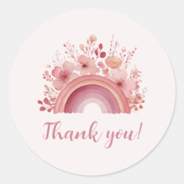 Rainbow Onederful 1st Birthday Thank You Sticker ラウンドシール