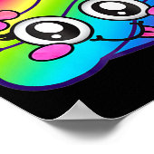 Rainbow Op Emoji Cute Unicorn O Flower Silly  ポスター (角)