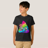 Rainbow Op Emoji Cute Unicorn O Flower Silly  Tシャツ (正面フル)