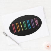 RAINBOW Ovalスタンプ/黒 楕円形シール (封筒)
