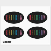 RAINBOW Ovalスタンプ/黒 楕円形シール (シート)