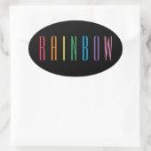 RAINBOW Ovalスタンプ/黒 楕円形シール (バッグ)