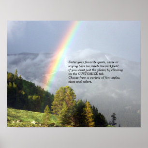 Rainbow over Colorado Mountain Topテキスト付き ポスター
