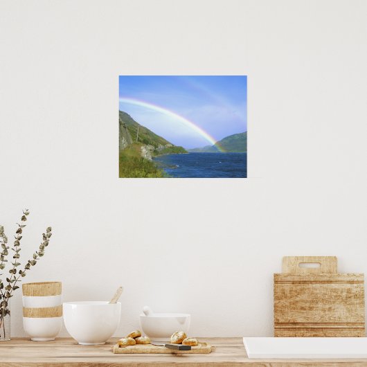 Rainbow over Hawea Lake, South Island, New ポスター (キッチン)