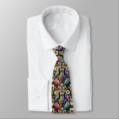 Rainbow Owl Art Deco Art Nouveau Necktie ネクタイ (タイ)