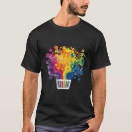 Rainbow Paint Explosion from a Basket Tシャツ
