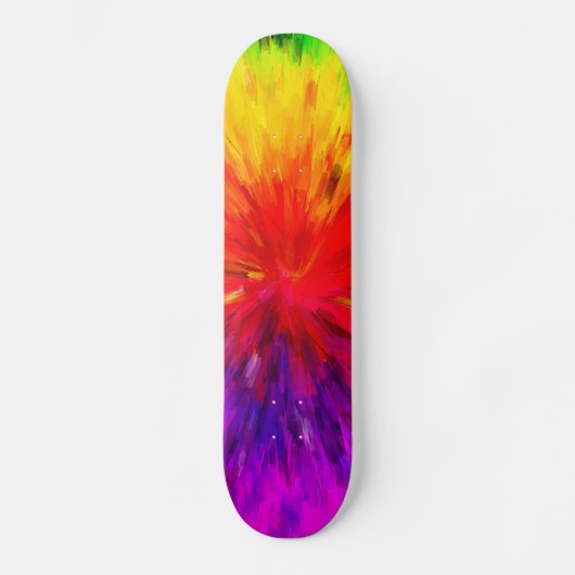 Rainbow Paint Splatter スケートボード (正面)