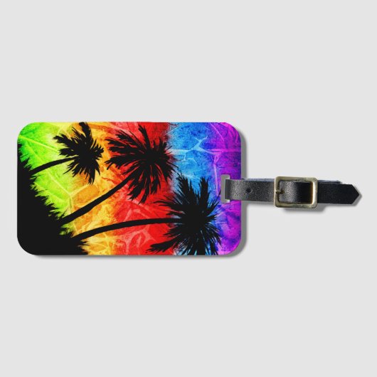 Rainbow Palm Trees ラゲッジタグ (正面横)