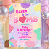 Rainbow Pastel Bath Bomb Birthday Invitation 招待状