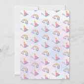Rainbow Pastel Unicorn Any Age Birthday  招待状 (裏面)