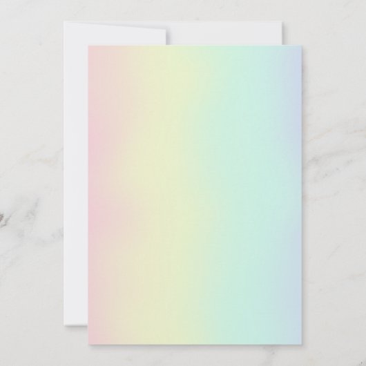 Rainbow Pastel Unicorn Magical Birthday 招待状 (裏面)