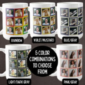 Rainbow Patchwork Pet Photo Squares Pattern コーヒーマグカップ