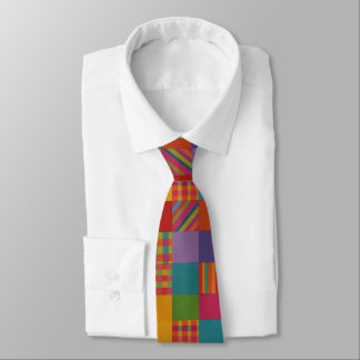 Rainbow Patchwork Plaid  ネクタイ
