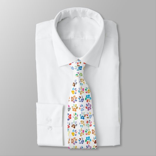 Rainbow Paw Prints Tie ネクタイ (タイ)