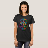 Rainbow Peace Sign Cool Dude Hippie Tシャツ (正面フル)