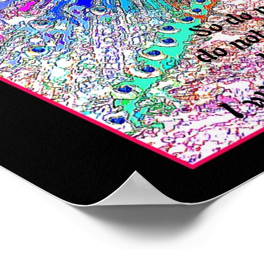 Rainbow Peacock Art Isaiah 41:10 Print ポスター (角)