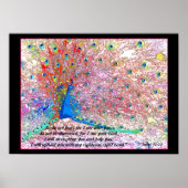 Rainbow Peacock Art Isaiah 41:10 Print ポスター (正面)