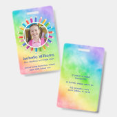 Rainbow Pencils Photo Student IDバッジ バッジ (Front & Back)