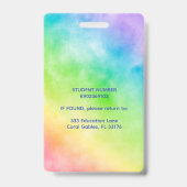 Rainbow Pencils Photo Student IDバッジ バッジ (Back)
